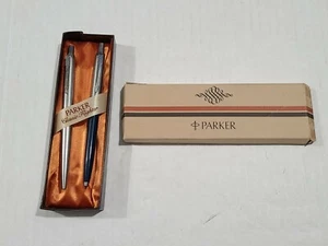Vintage Parker Classic Flighter Pen in box, stainless and blue color. - Picture 1 of 11