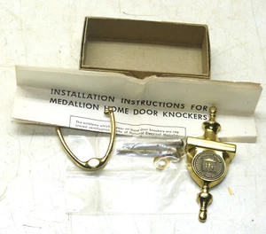 NOS MCM Vintage Brass Medallion Home Electrically Door Knocker in Box INV17847 - Picture 1 of 3
