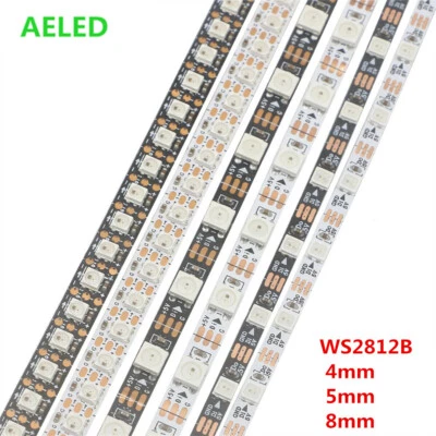 WS2812B Led Strip Individually Addressable 4mm 5mm 7mm 5V RGB led pixel Light 5M - Image 1 of 4