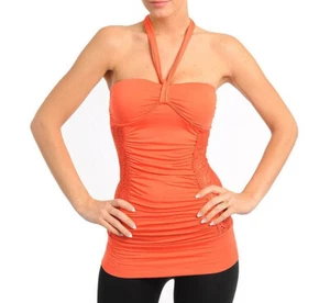 Prenda para el torso acolchada naranja de encaje Sweetheart halter - Imagen 1 de 2