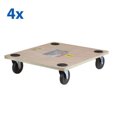 4 x Holz Möbelroller Transportroller Rollbrett Möbelhund 59 x 49 cm bis 400 kg - Bild 1 von 3