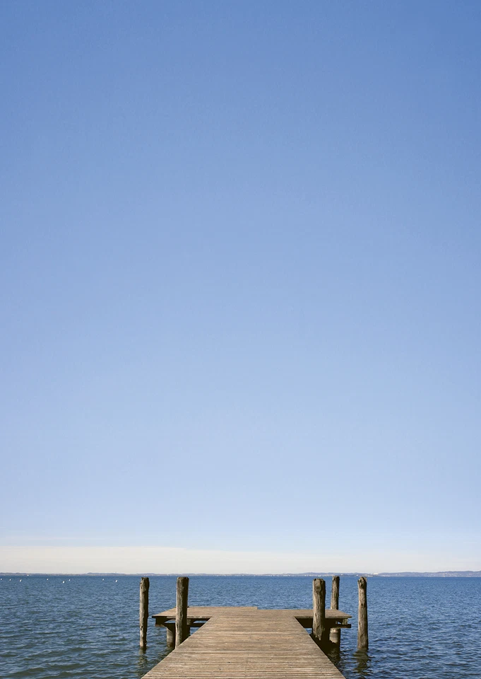 IDEENSTADL Motivpapier Briefpapier 20 Blatt DIN A4 Seeblick Steg im Wasser Küste Sea view