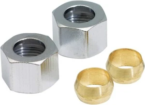 PLUMB PAK PP20081 Chrome Plated Compression Nut & Ring for 3/8-in OD Copper Tube - Picture 1 of 1
