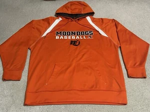 Moon Dogs Baseball Felpa con Cappuccio Uomo XL Pennant Pullover Sportivo Arancione - Foto 1 di 6