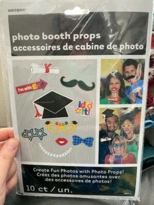 Graduation Photo Booth Props Party Decorations Assorted Cut Outs Mustache 10ct. - Image 1 of 2