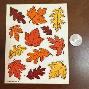 Vintage 1980 80er Jahre Punze Blätter Blatt Herbst Herbst AUFKLEBER BLATT - Bild 1 von 6