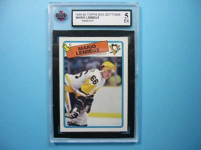 1988/89 TOPPS HOCKEY BOX TOP BOTTOM CARD MARIO LEMIEUX KSA 5 EX SHARP!! TOPPS - Image 1 of 3
