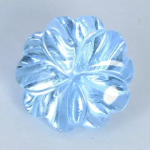 Topazio blu bambino naturale scintillante 3,58 ct 9,5 mm pietra preziosa taglio fiore - Foto 1 di 3