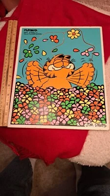 Rompecabezas Bandeja Madera Playskool Garfield United Características Sindicato Grasa Gato Foto 1 de 4