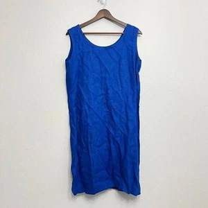 Vintage Jams World Linen Dress Size XL Women's Blue Shift Mini *Altered - Picture 1 of 9