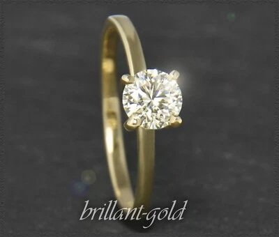 Diamant Ring aus 585 Gold; Brillant Solitär mit 0,63ct, Si1; mit IGL Zertifikat - Bild 1 von 4
