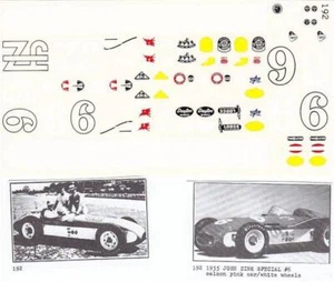 Decalcomania Fred Cady #192 1955 John Zink Special #6 - Foto 1 di 1