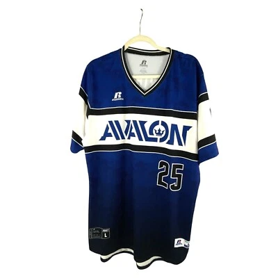Russell Athletic Blue & White "Avalon" Jersey With Soccer Euro Hockey Arthur 25 - Imagem 1 de 4