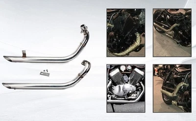 Silenciador de tubos de escape Virago 400 535 1987-2004 para silenciador Yamaha XV535 XV400 Foto 1 de 4