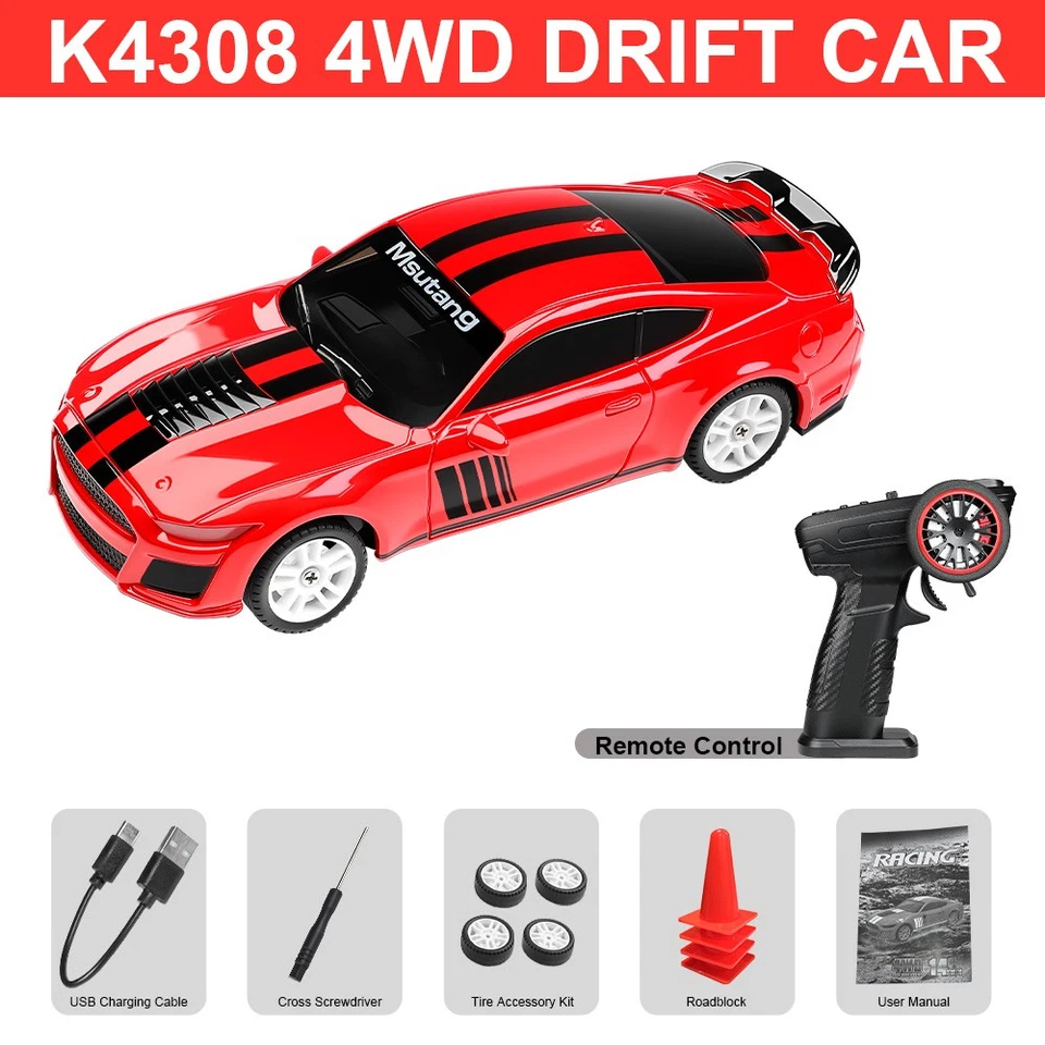 Wltoys K4308 RC Drift Car 1/43 4WD 2.4G with Auxiliary Gyro Racing/Drifting Tire - Image 1 of 4