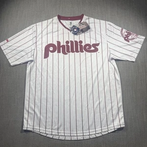 Philadelphia Phillies Shirt Mens X-Large White Pinstripe MLB Baseball Stitches - Picture 1 of 6