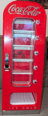 Refrigerador expendedor retro Coca Cola 10 latas AC/DC refrigerador 0,64 pies cúbicos/18 litros Foto 1 de 3