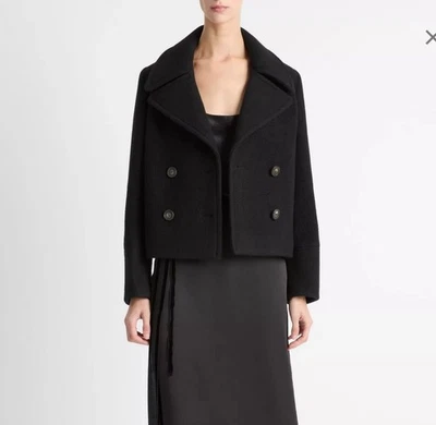 New Vince Italian Wool Cropped Peacoat Size Large Retails $695 - Image 1 of 4
