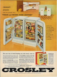 Elettrodomestico frigorifero congelatore CROSLEY anni 60 stampa rivista vintage pubblicità - Foto 1 di 1