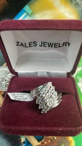 14 kt white gold diamond ring - Picture 1 of 2
