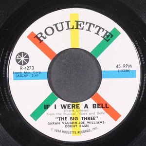 BIG THREE: if i were a bell / teach me tonight ROULETTE 7" Single 45 RPM - Picture 1 of 2