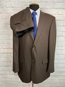 Emanuel Ungaro Mens Brown Wool CLASSIC FIT Pleated 2 Pc Suit 42R Jacket 36W Pant - Picture 1 of 18