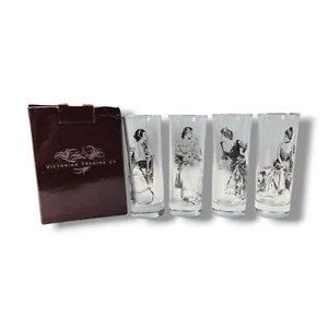 Victorian Trading Co Gibson Girl Highball Weighted Base Glasses Set of 4 - Picture 1 of 11