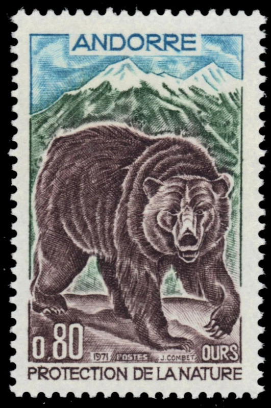 FRANCÊS ANDORRA 204 - Urso marrom europeu "Ursus arctos" (pb92075) - Imagem 1 de 1