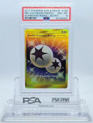POKEMON GUARDIANS RISING DOUBLE COLORLESS ENERGY #166 PSA 8 NM-MT #44795900 - Image 1 of 4