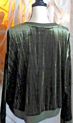 Nueva Blusa Para Mujer Top Terciopelo Aplastado Verde Manga Larga Talla L $85 Foto 1 de 4