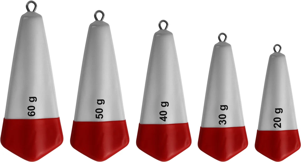 5er oder 10er Set Heringsgewichte aus Eisen, für Heringspaternoster, gummiert - Bild 1 von 1