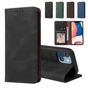 Leather Case Flip Stand Card Holder Cover For iPhone 14 13 12 Mini 11 Pro XS Max - Zdjęcie 1 z 16