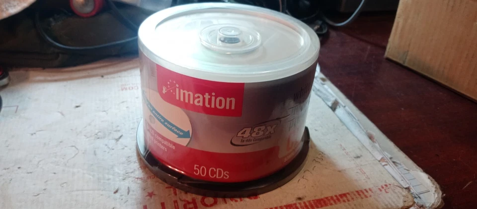 Imation, 50pc.x 4 pack, 200total,  CD-R Media 48x 700MB 80min Factory Sealed Box - Image 1 of 4
