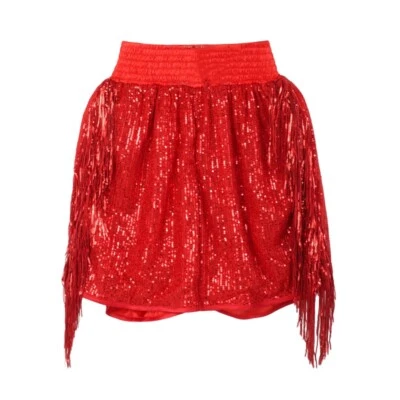 New Shinny Sequined Boxing Shorts with Tassels Muay Thai Shorts Martial Arts - Image 1 of 4