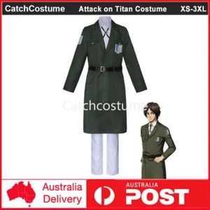 Attack on Titan Season 4 Eren Jaeger Cosplay Costume Scouting Legion Wind Coat - Picture 1 of 10