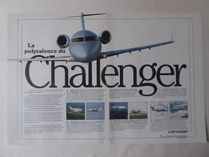 8/1986 PUB CANADAIR CHALLENGER 601 EW AIR AMBULANCE ORIGINAL FRENCH AD - Foto 1 di 1