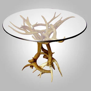 REAL ANTLER MULE DEER/WHITETAIL END TABLE BASE, RUSTIC LIGHTING, CHANDELIER LAMP - Picture 1 of 1