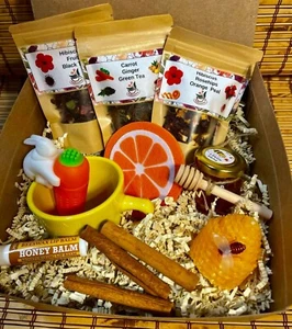 Kit scatola regalo campione di tè set regalo cera d'api candela miele puro tazza da tè infusore da tè - Foto 1 di 11
