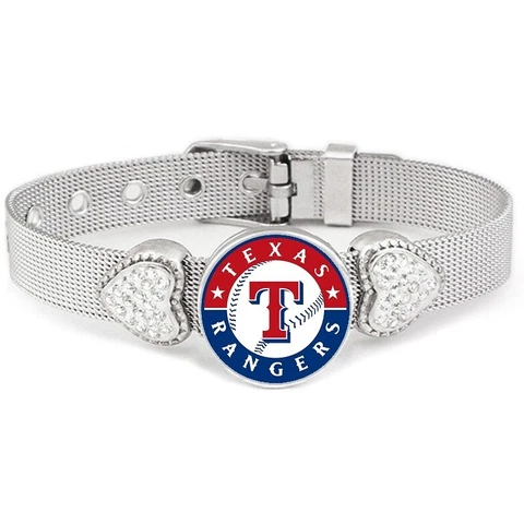 Texas Rangers Women's Adjust. Silver Bracelet Jewelry Gift D26 Cover