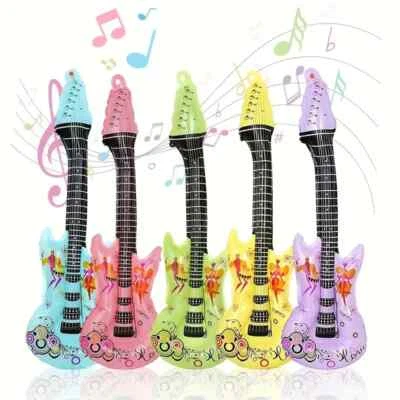Multicolour 5PCS Rock Guitar Shaped Aluminum Foil Balloons for Disco Dance Party - Image 1 of 4