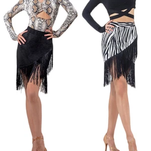 Women Latin Salsa Fringe Tassel Skirt with Shorts Stretch Ballroom Dancewear - Picture 1 of 14