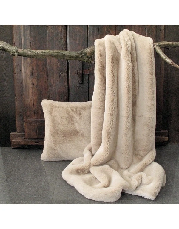 Arremesso de pele sintética bege Richmond - Imagem 1 de 1