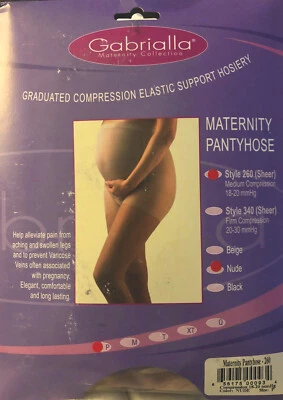 Pantimedias de Maternidad Gabrialla 260 Transparentes Medianas Graduadas Compr.Desnudas Pequeñas Nuevas Foto 1 de 2