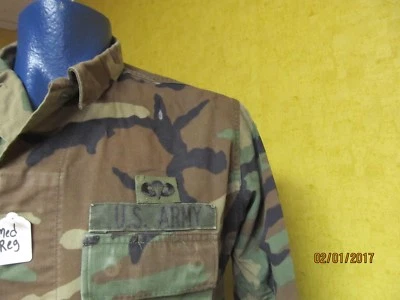 MILITARY ISSUE WOODLAND BDU UNIFORM SET PANTS & SHIRT RIPSTOP WINTER SM MED - Image 1 of 4