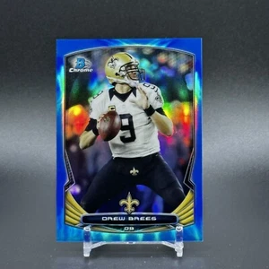 2014 Bowman Chrome Drew Brees Blue Refractor #'d /199 - Saints - Bild 1 von 3
