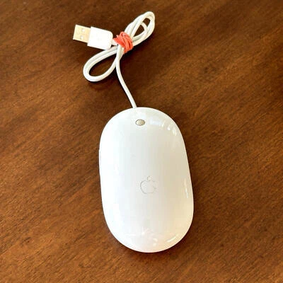 Apple Mighty Mouse MB112LL/B Optical Wired Mouse A1152 White  - Image 1 of 4