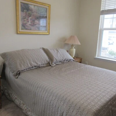 SL Home 3-Piece Matte Satin Coverlet & Sham Set King Size Quilted Brown 104"x90" - Image 1 of 4