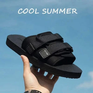 Summer Outdoor Men Slippers Fashion Hook&Loop Canvas Casual Couple Shoes Slip-on - Picture 1 of 12