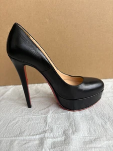 Christian Louboutin Bianca 120 Black Leather Platform Pumps Size EU 34 / US 4 - Picture 1 of 8