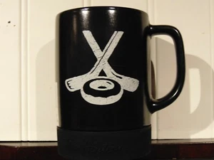 Tim Hortons Hockey Mug with Puck bottom Black 2 sticks with Donut Canada - Picture 1 of 3